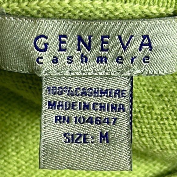 GENEVA CASHMERE CHARTREUSE PULL OVER SWEATER - Picture 4 of 5